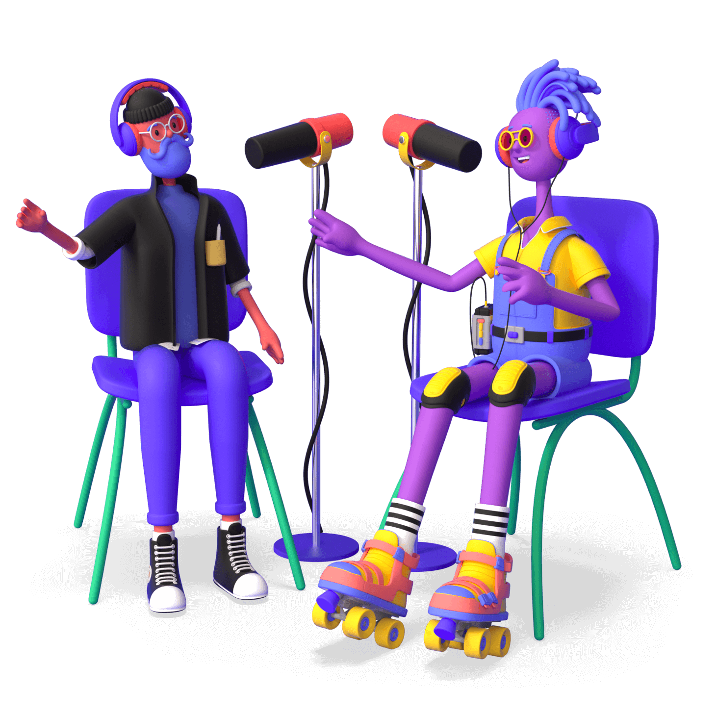 2 osoby prowadzące podcast